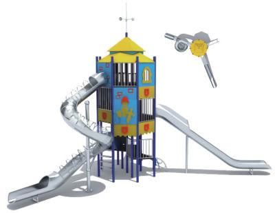 Popular Customized Outdoor Playground Equipment Long Spiral Slides Amusement Park