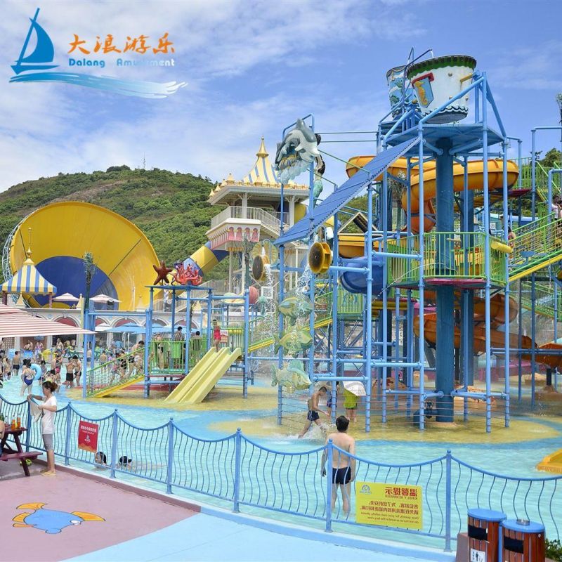 Water Spraying Playground FRP Slide Hotel Theme &Amusement