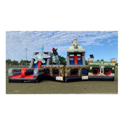 Military Rush Inflatable Challenge Sport Game Bounce House Inflatable Obstacle Course