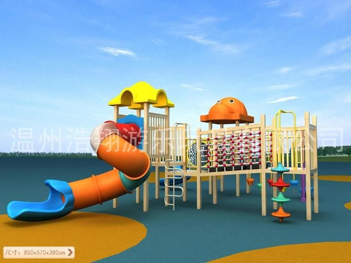 Attractive Design Outdoor Wooden Playground Equipment in Amusement Park