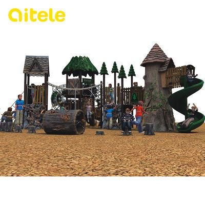 Resin Kids / Children Outdoor Playground Equipment with Tunnel Slide