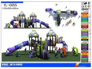 Outdoor Playground Equipment with Slides/Tube/Slides/Roofs/Decks