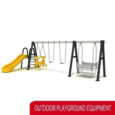 Swing Play Set with Climbing Frame Kids Outdoor Playground Equipment Swing Set with Plastic Accessories