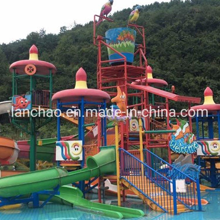 Colorful Large Water Park Equipment Fiberglass Water House for Sale