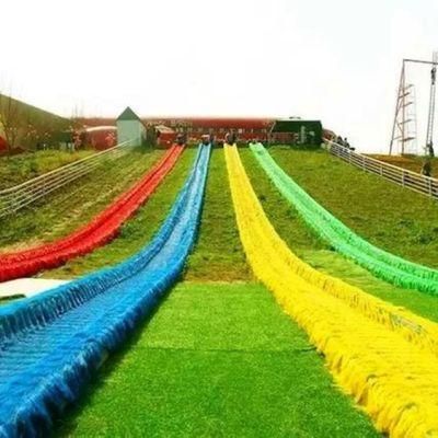 Amusement Park Farm Outdoor Grass Rainbow Slide Kids Playground Equipment
