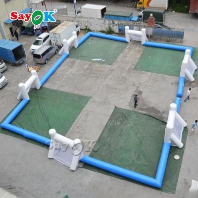 Blue Inflatable Football Arena Inflatable Soccer Game with 6 Doors