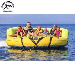 Comfort Top Giant Commercial Water Sport Crazy UFO Inflatable Towable Tube 6 Person