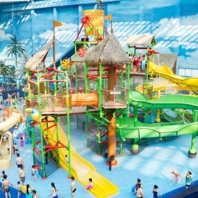 Commercial Water Park Equipment Fiberglass Water Pool Slide Water House for Kids Adult