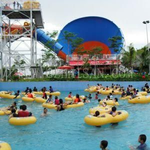 Outdoor Playground in The Pool with Water Slides Water House and Kids Slides