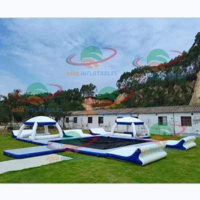 Inflatable Pontoon Dock Water Platform with Removable Tent