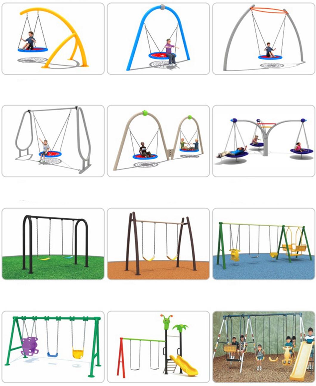 Outdoor Playground Equipment Kids Amusement Park 3 Person Moon Swing Set