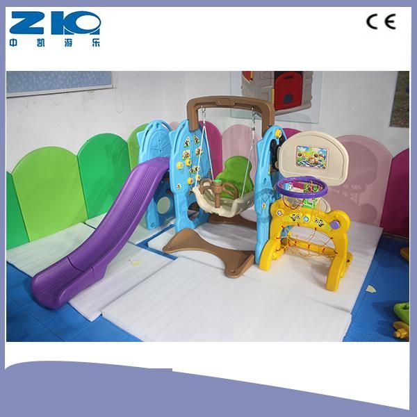 Children Multi-Colour Choice Indoor Play Plastic Slide with Swing and Basketball
