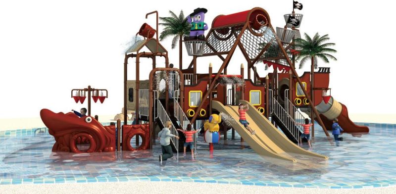 Zhejiang Factory Large Ship Design Adventure Baby Double Slide Water Playground