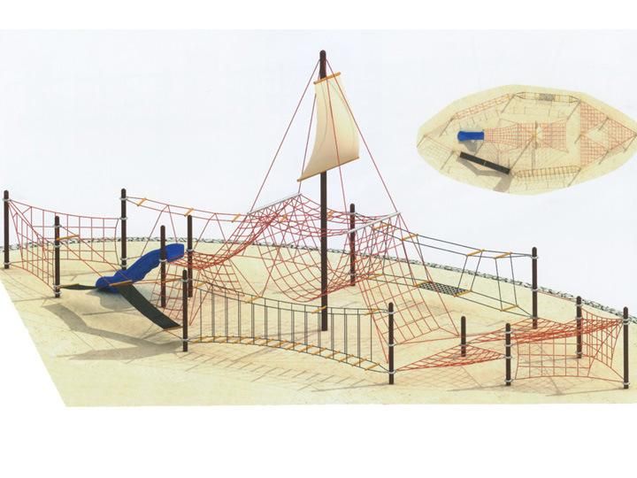 Large Size Outside Steel Climbing Frame for Kids with Slide