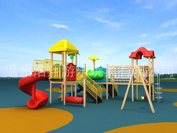New Design Updated Wooden Children Outdoor Playground for Fun
