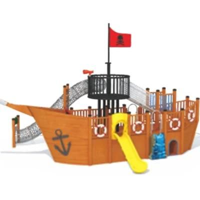 Kids Community Park Outdoor Playground Equipment Wooden Pirate Ship QS20