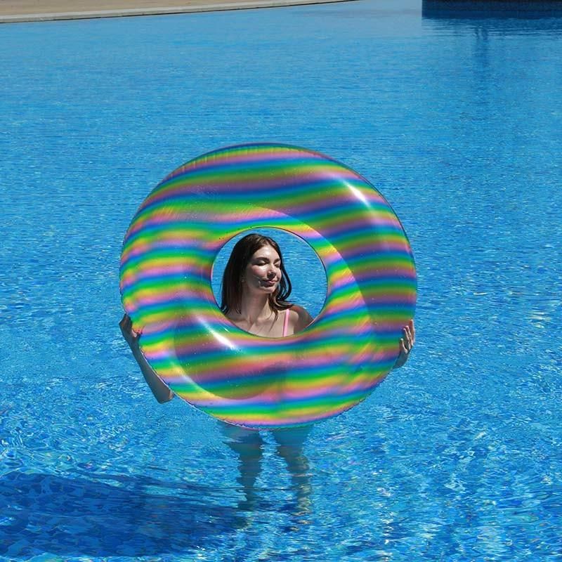 New Design PVC Water Play Toys Newest Inflatable Colorful Swim Ring for Adult