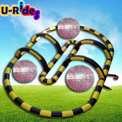 Wholesale sport games zorb ball race track inflatable go kart track rental