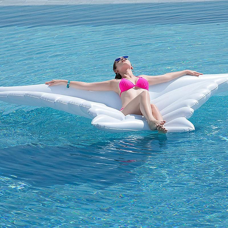 PVC Summer Water Play Equipment Inflatable Swimming Pool White Wing Pool Float