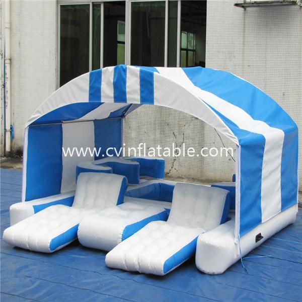 High Quality Inflatable Floating Water Park Island with Tent Mat