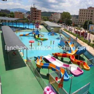 Amusement Water Park with Fiberglass Splash Water Slide