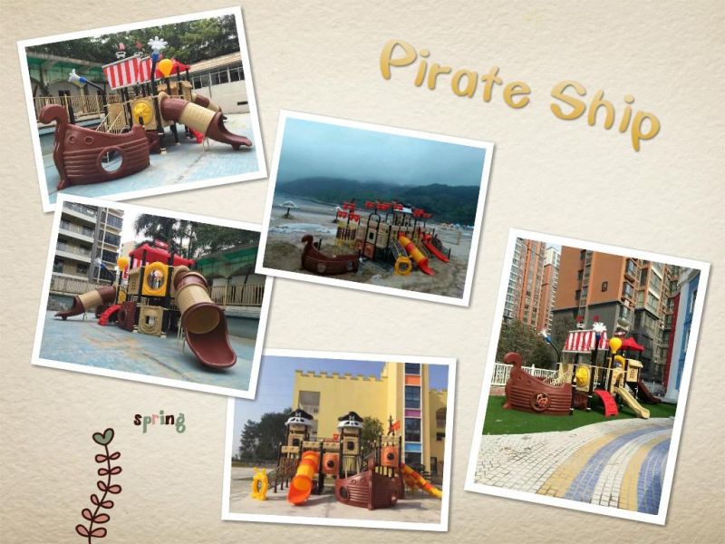 Playgound Type Outdoor Plastic Playground Equipment and Outdoor Playground of Pirate Ship