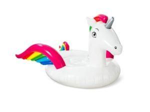 Rainbow Swan Pool Float Ride-on Air Mattresses Swimming Ring Summer Water Party