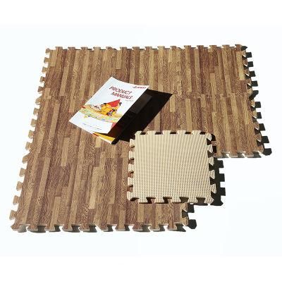 Soft Wood Grain EVA Puzzle Foam Floor Mats Workout Kid Play Mat