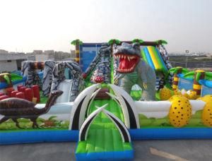 Giant Colorful Inflatable Dinosaur Slide / Dinosaur Park Inflatable Slide for Kids