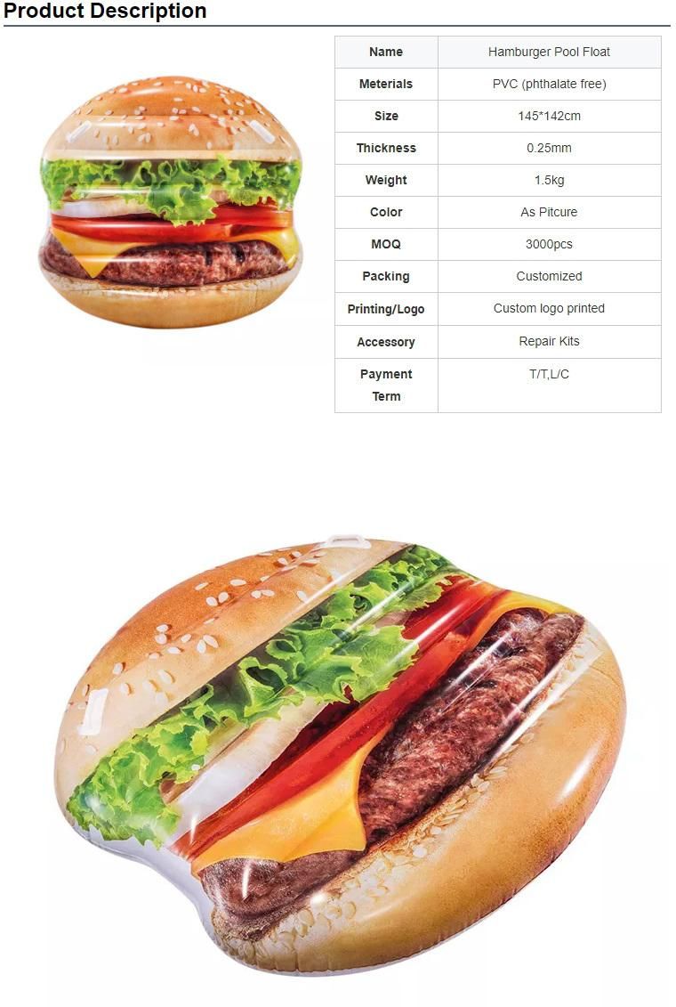 Burger Pool Float Giant Inflatable Pool Float Hamburger