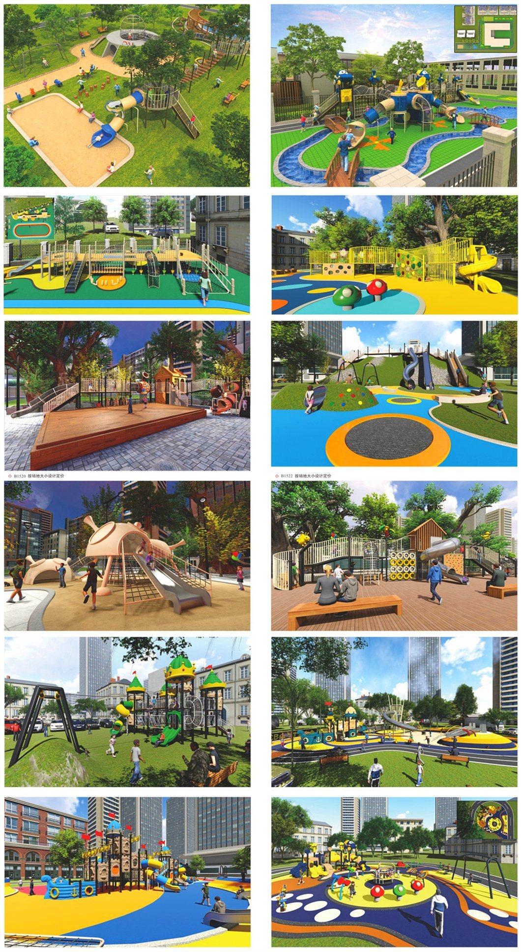 Scenic Children′s Outdoor Playground Equipment Park Community Plastic Slide Climbing