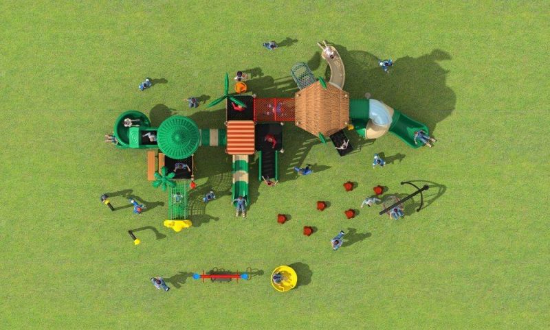 China The Latest Special Woods Series Outdoor Playground Children Amusement Slide Equipment HD17-001A