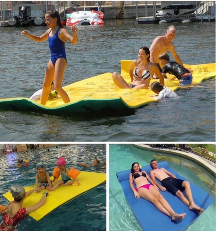 Large Size 3 Layer XPE Foam Water Floating Bed Mat for Swimming Pool Lack Beach