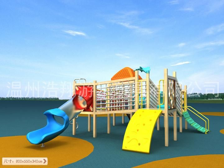 High Quality Design Wooden Kindergarten Game Equipment Kids Outdoor Slide Playground