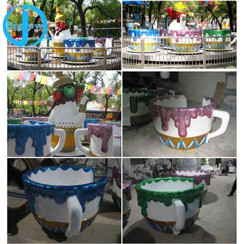 High-Quality Fiberglass Rotating Coffee Cup Rides for Kids
