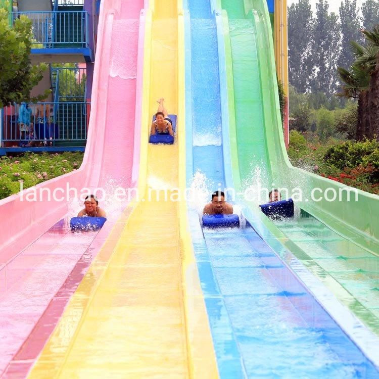 Colorful Competitive Water Slide Fiberglass Aqua Park for More Players