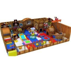 Children Play Ground Wood Indoor Playground Equipment for Restaurants, Interesting Pirate Ship Playground Games Amusement Park