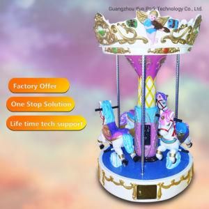 Ifun Park Kids Small Carousel Arcade Game Machines Coin Operated Game 3 Seats Mini Carousel Merry Go Round Machine Entertainment Equipment