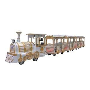 Electric Trackless Road Fiberglass Tourist Train for Sale