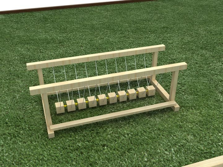 Outdoor Garden Wooden Swinging Tyre Bridge Wood Playground Bridge