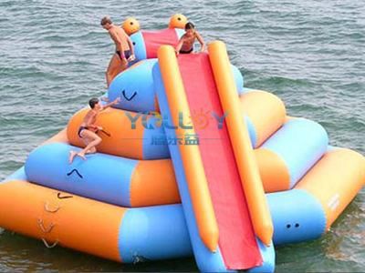 Floating Mountain Climbing Inflatable Laddle Slide Island