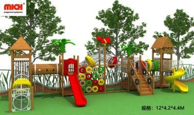 Custom Kids Outdoor Wooden Playground with Swing, Slides
