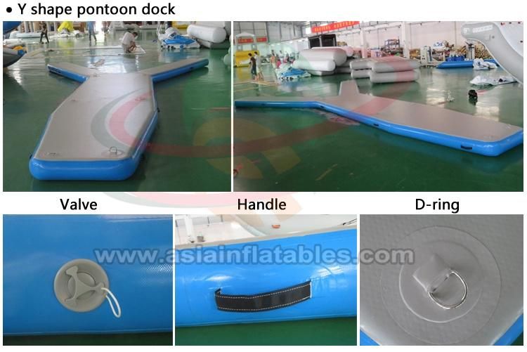 Inflatable Y Shape Pontoon Boat Dock, Floating Yacht Motor Rowing Boat Parking Dock