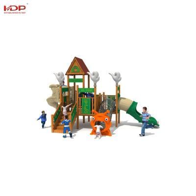 Children Wooden Outdoor Playground Theme Amusement Slides Equipment