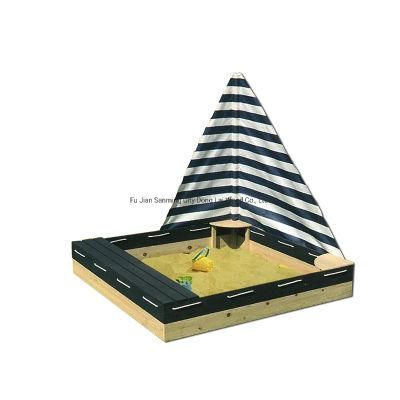 Factory Directly Supply Natural Wooden Sandbox Chinese Fir Wood Sandpit for Garden Play