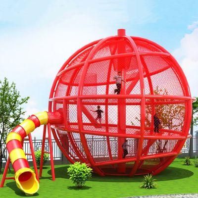 Customized Kids Park Outdoor Rainbow Net Sky Slide Playground Equipment