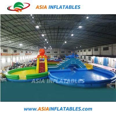 Amusement Inflatable Water Park with Pool Slide, Inflatable Water Slide