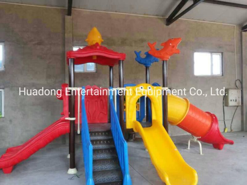 Popular Kindergarten Park Kids Play Plastic Outdoor Playground Slide Good Quality with En1176 Standard