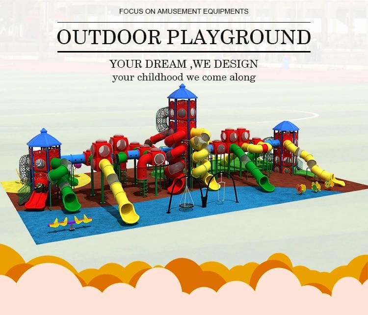PE Board Plane Car Excavator Vending Shop Shape Outdoor Slides Equipment Amusement Park Kids Paradise Playground for Sale