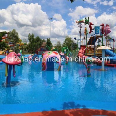 Amusement Park Playground with Fiberglass Spiral Straight Water Slide